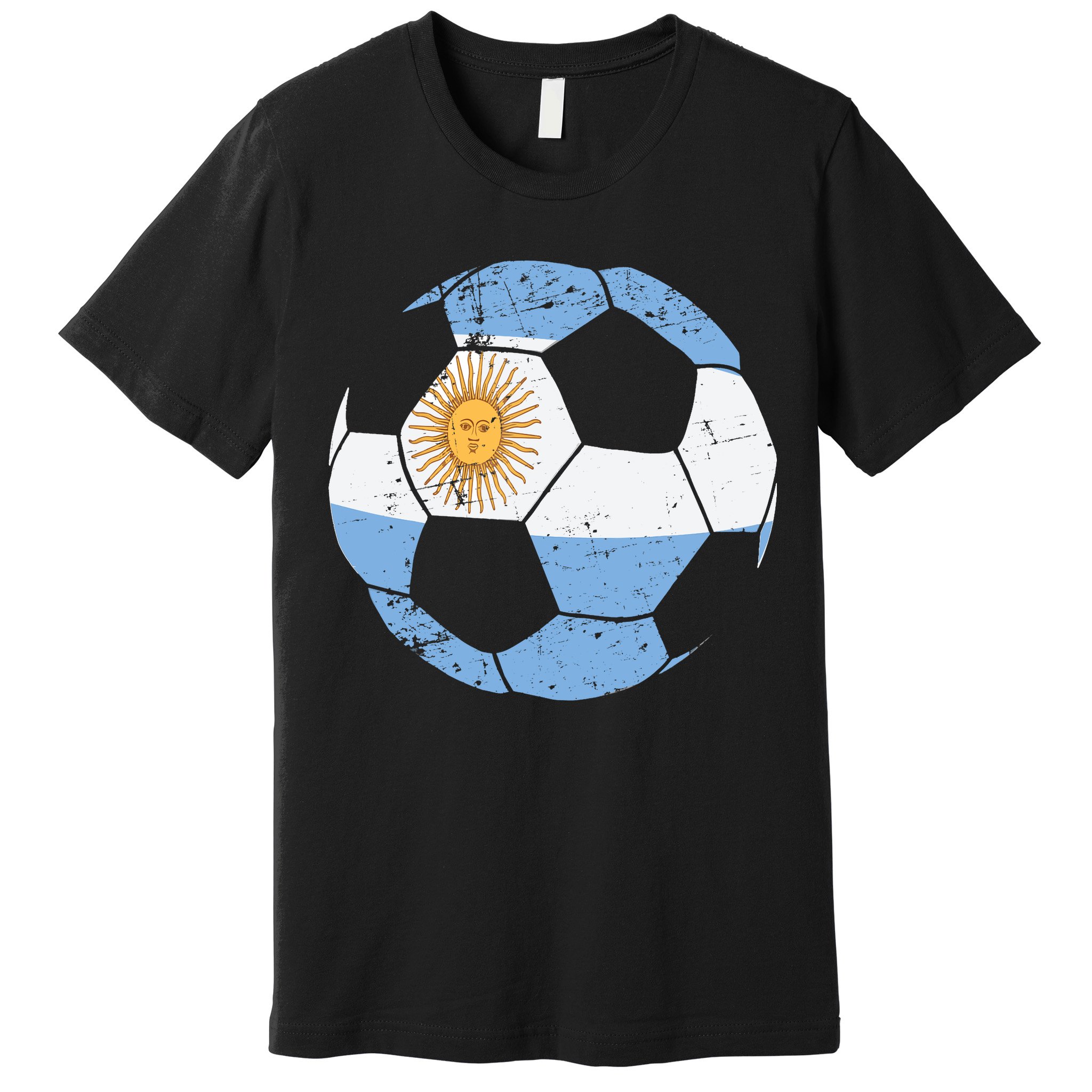 Argentina Soccer Ball Flag Jersey Argentinian Football Premium T-Shirt