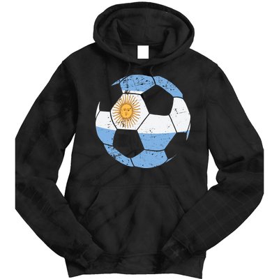 Argentina Soccer Ball Flag Jersey Argentinian Football Tie Dye Hoodie