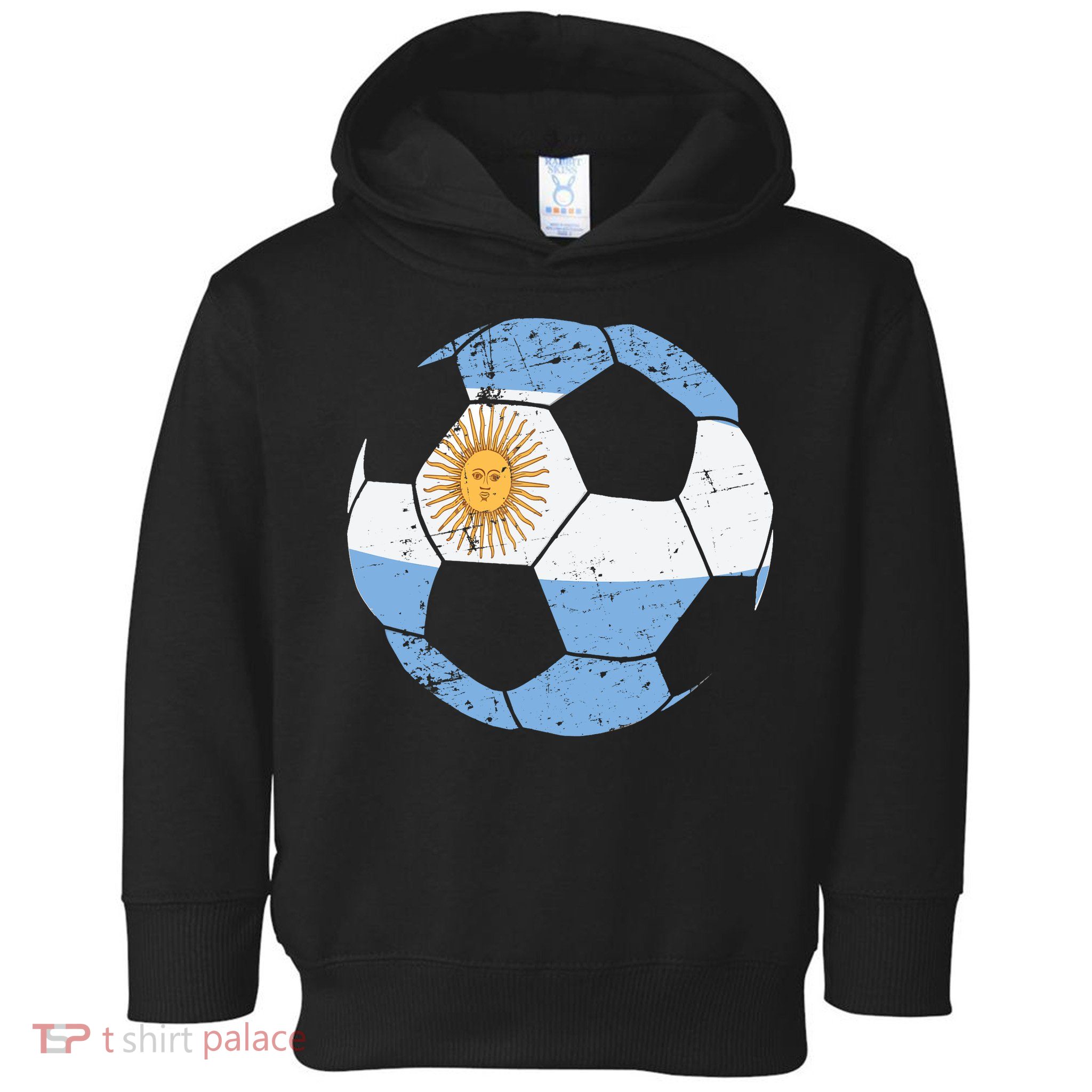 Argentina Soccer Ball Flag Jersey Argentinian Football Toddler Hoodie