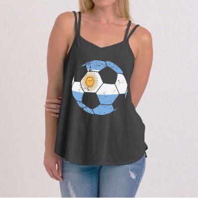 Argentina Soccer Ball Flag Jersey Argentinian Football Women's Strappy Tank