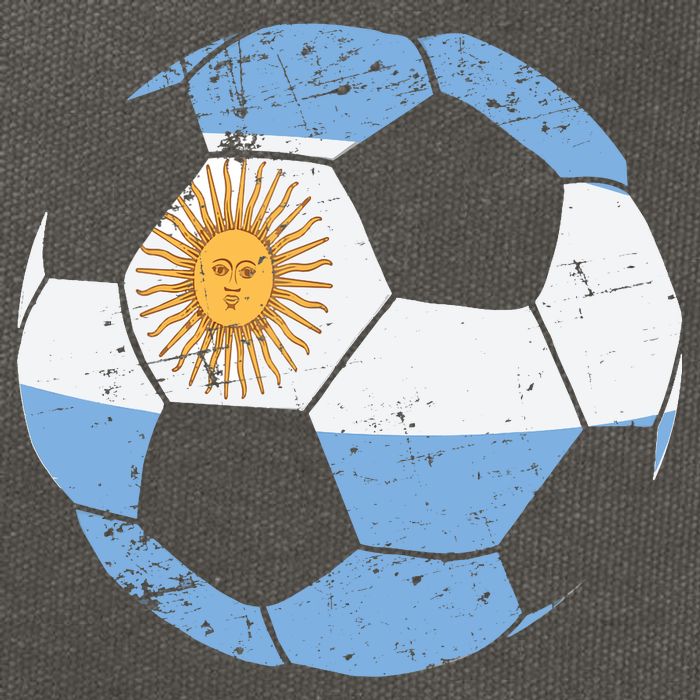 Argentina Soccer Ball Flag Jersey Argentinian Football Cotton Canvas Backpack