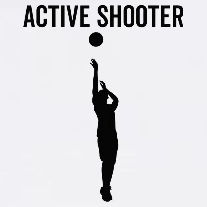 Active Shooter Basketball Funny Sport Lover Humor Flat Bill Trucker Hat