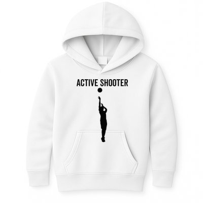 Active Shooter Basketball Funny Sport Lover Humor Kids Hoodie