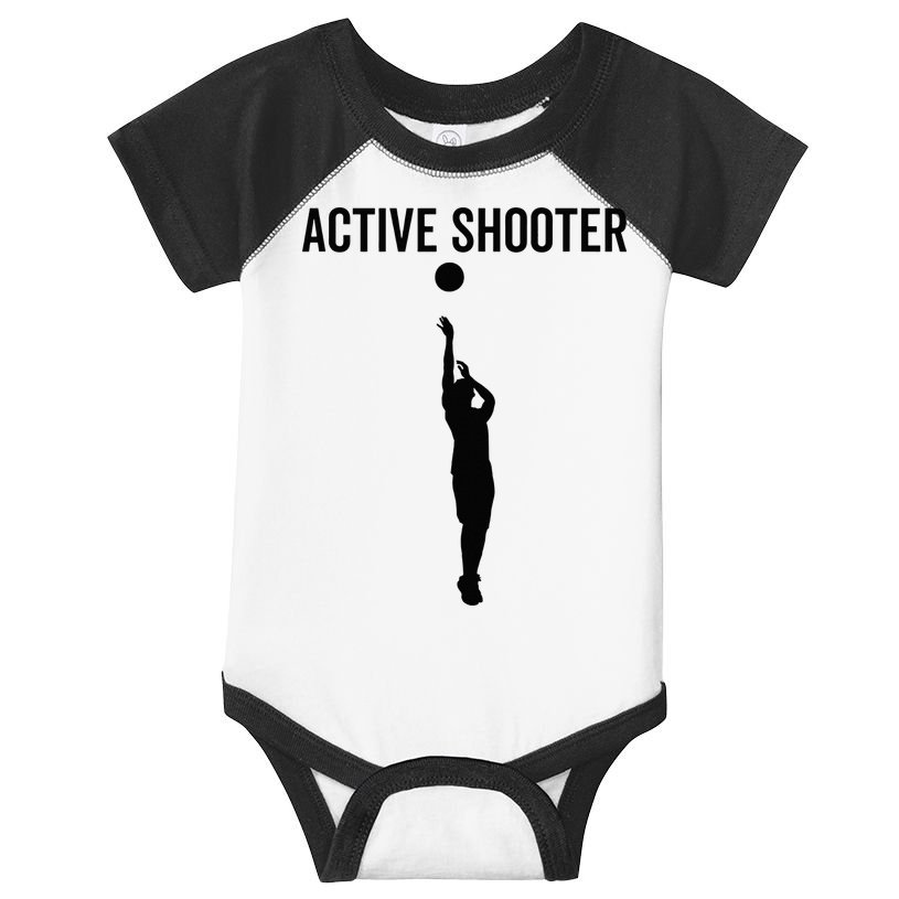 Active Shooter Basketball Funny Sport Lover Humor Infant Baby Jersey Bodysuit