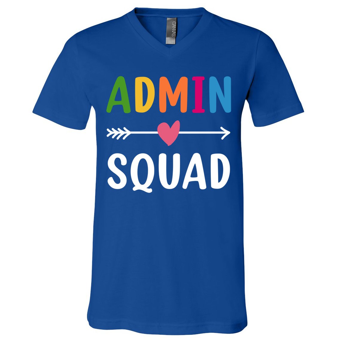 Admin Squad Back To School Funny Gift Teacher Gift V-Neck T-Shirt