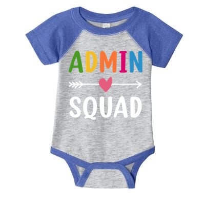 Admin Squad Back To School Funny Gift Teacher Gift Infant Baby Jersey Bodysuit