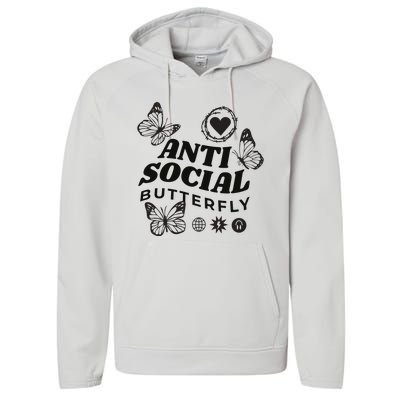 Anti Social Butterfly Retro Performance Fleece Hoodie