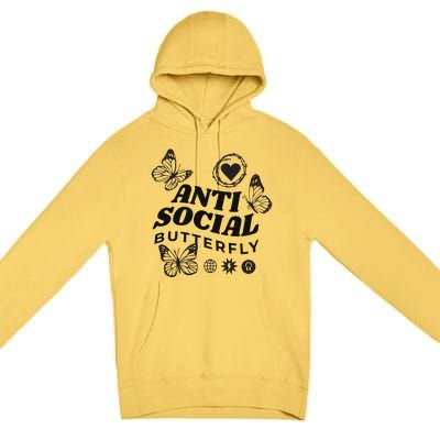 Anti Social Butterfly Retro Premium Pullover Hoodie