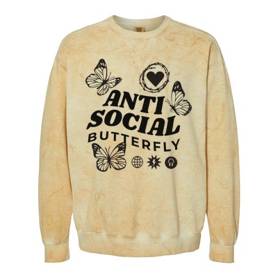 Anti Social Butterfly Retro Colorblast Crewneck Sweatshirt