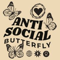 Anti Social Butterfly Retro Drawstring Bag