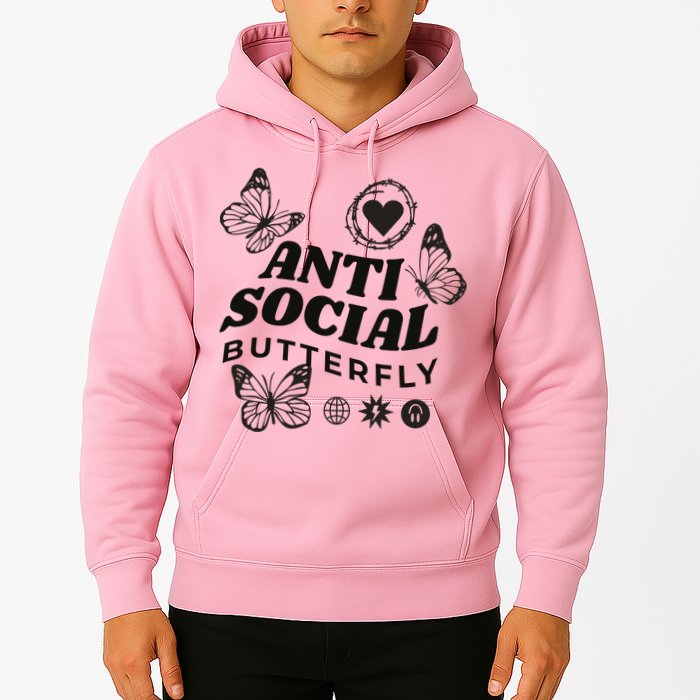 Anti Social Butterfly Retro Hoodie
