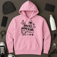 Anti Social Butterfly Retro Hoodie