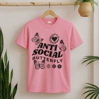 Anti Social Butterfly Retro T-Shirt