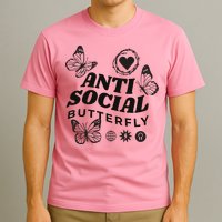 Anti Social Butterfly Retro T-Shirt