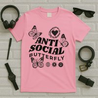 Anti Social Butterfly Retro T-Shirt
