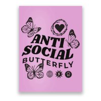 Anti Social Butterfly Retro Poster