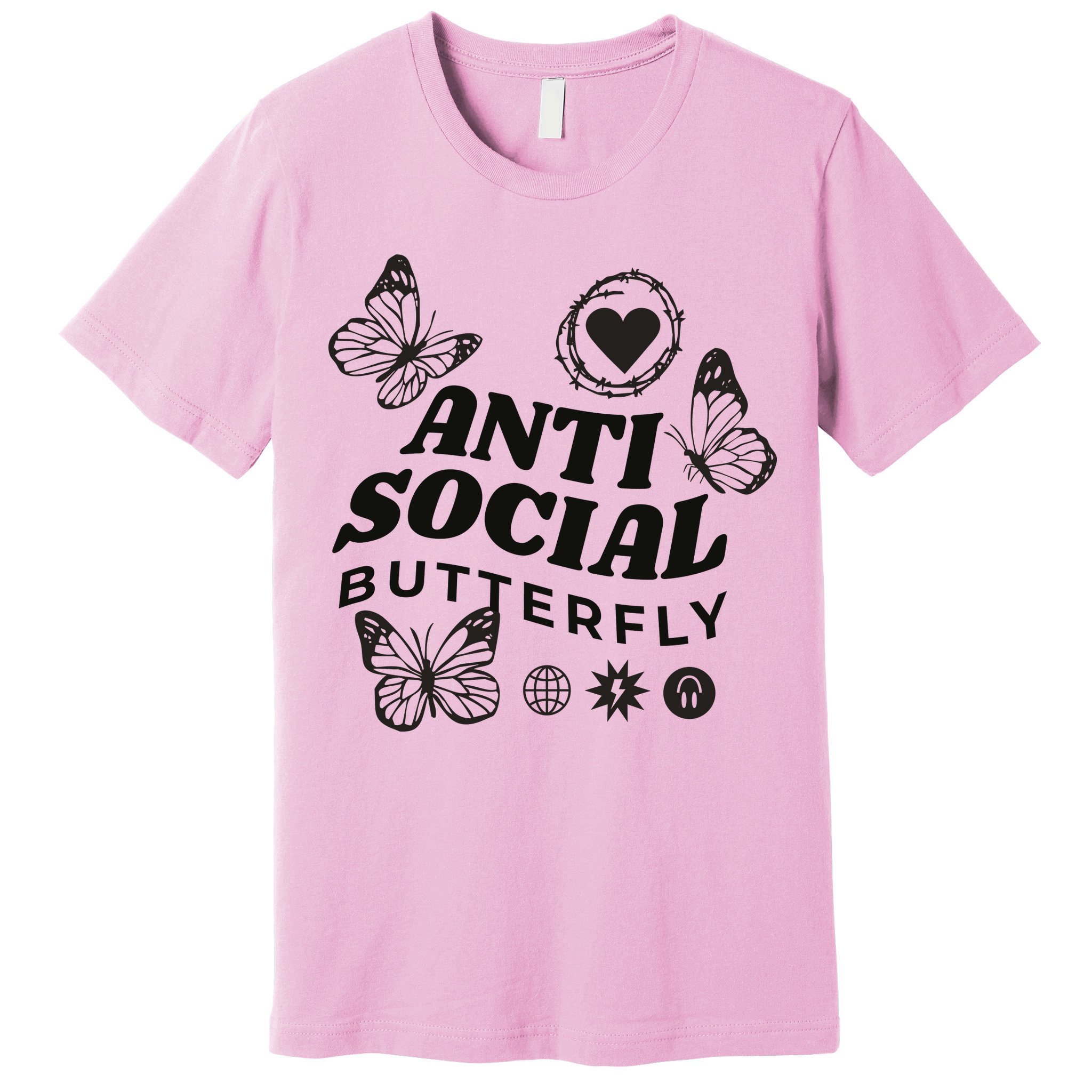 Anti Social Butterfly Retro Premium T-Shirt