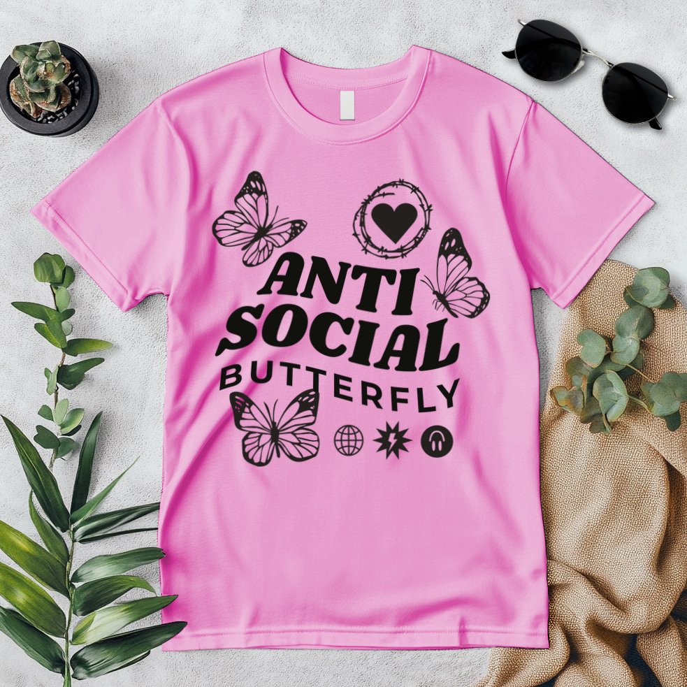 Anti Social Butterfly Retro Premium T-Shirt