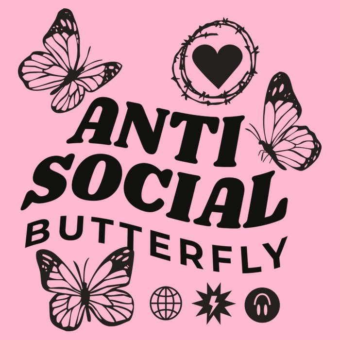 Anti Social Butterfly Retro Baby Bodysuit