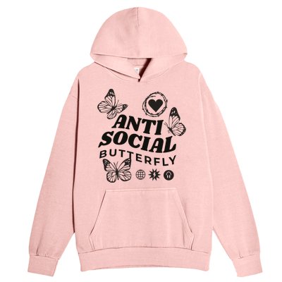 Anti Social Butterfly Retro Urban Pullover Hoodie