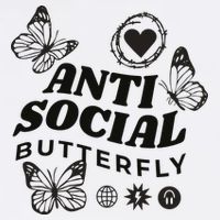 Anti Social Butterfly Retro Garment-Dyed Heavyweight T-Shirt