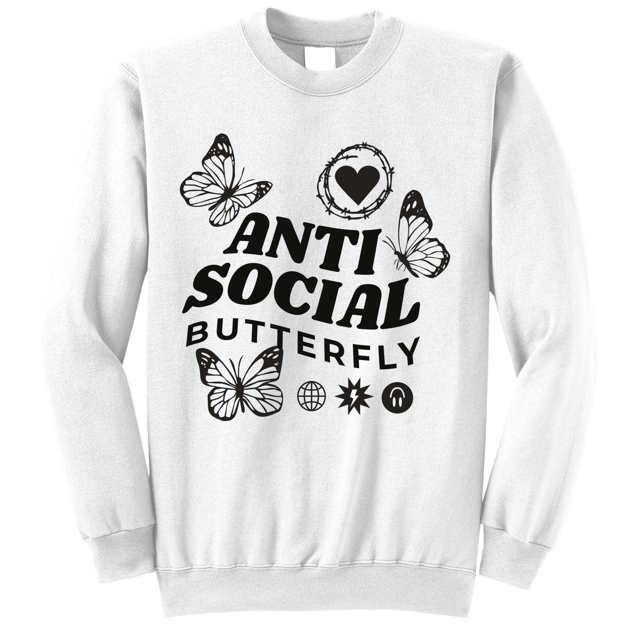 Anti Social Butterfly Retro Sweatshirt