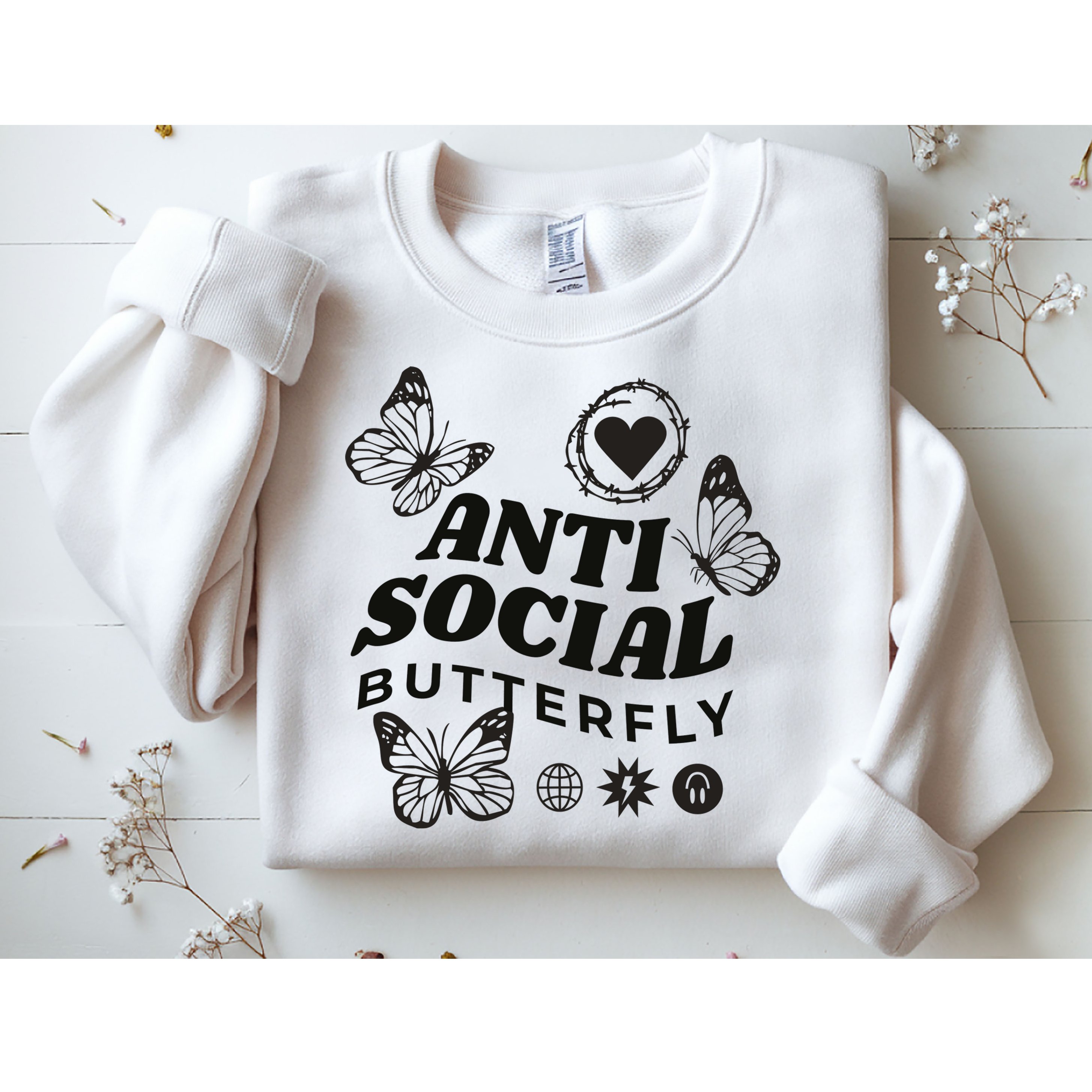 Anti Social Butterfly Retro Sweatshirt