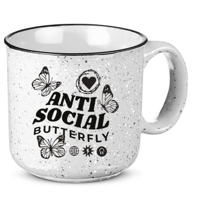 Anti Social Butterfly Retro 15oz Campfire Ceramic Mug