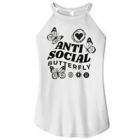 Anti Social Butterfly Retro Women's Perfect Tri Rocker Tank