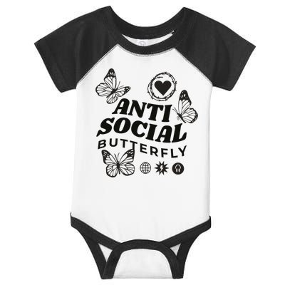 Anti Social Butterfly Retro Infant Baby Jersey Bodysuit