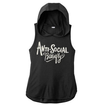 Anti Social Butterfly Ladies PosiCharge Tri-Blend Wicking Draft Hoodie Tank