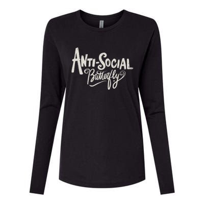 Anti Social Butterfly Womens Cotton Relaxed Long Sleeve T-Shirt