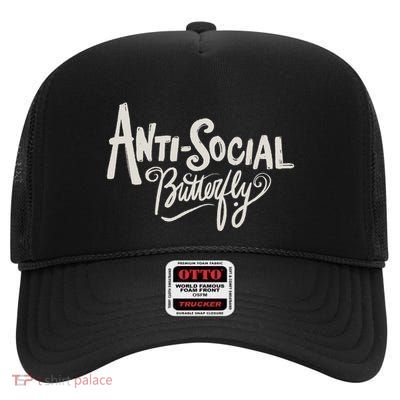 Anti Social Butterfly High Crown Mesh Back Trucker Hat