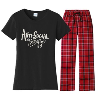 Anti Social Butterfly Women's Flannel Pajama Set