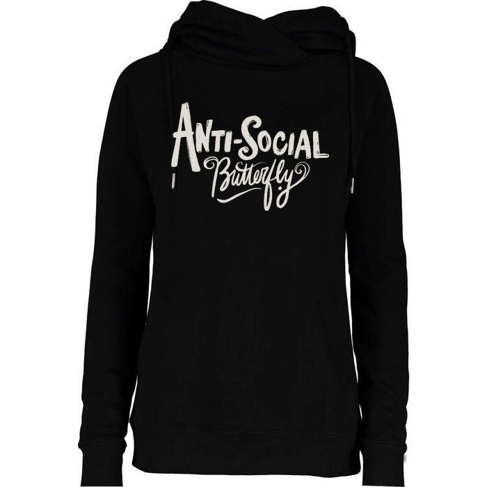 Anti Social Butterfly Womens Funnel Neck Pullover Hood