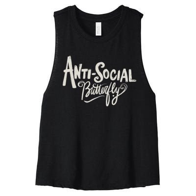 Anti Social Butterfly Women's Racerback Cropped Tank