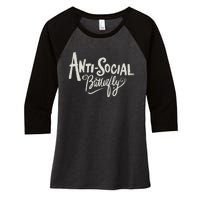 Anti Social Butterfly Women's Tri-Blend 3/4-Sleeve Raglan Shirt