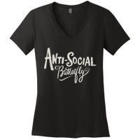 Anti Social Butterfly Women's V-Neck T-Shirt