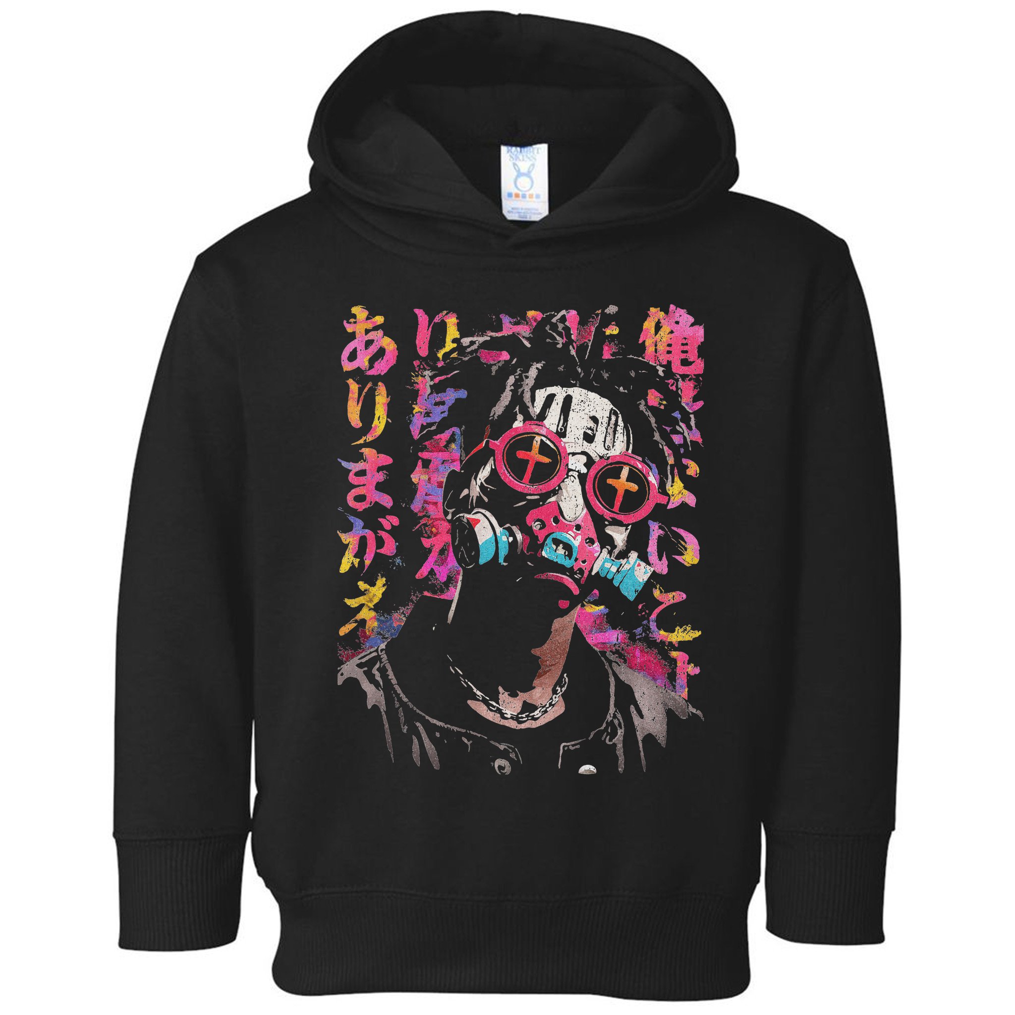 Afro Streetwear Black Otaku Techwear Manga Anime Toddler Hoodie