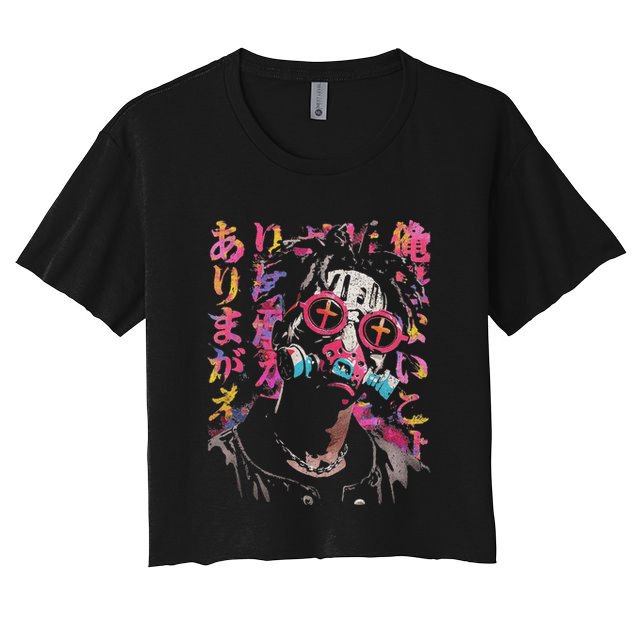 Afro Streetwear Black Otaku Techwear Manga Anime Crop Top