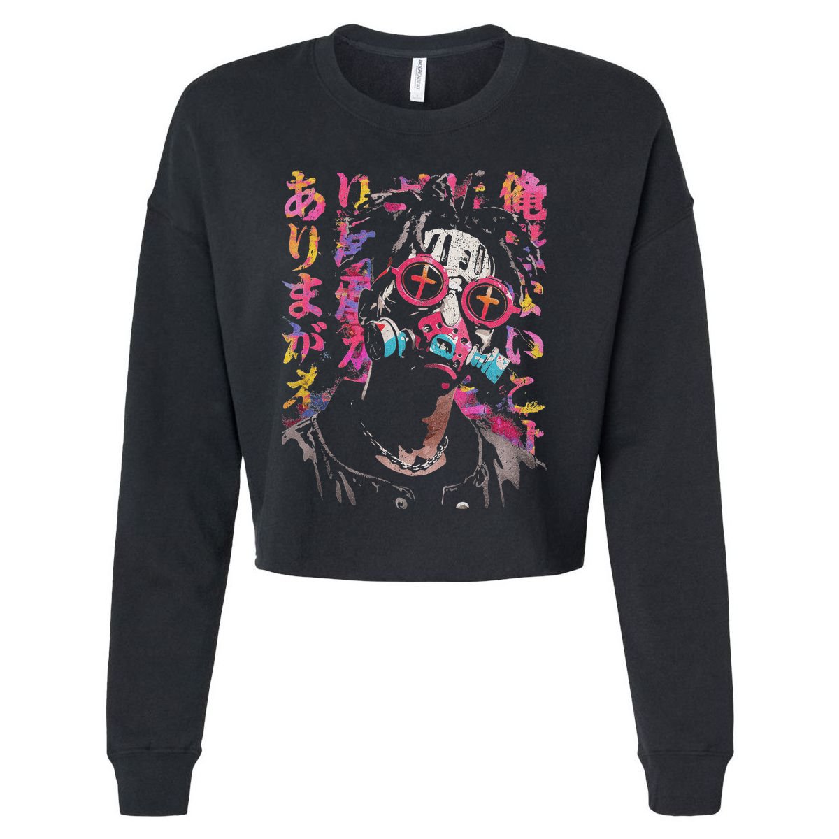 Afro Streetwear Black Otaku Techwear Manga Anime Cropped Pullover Crew