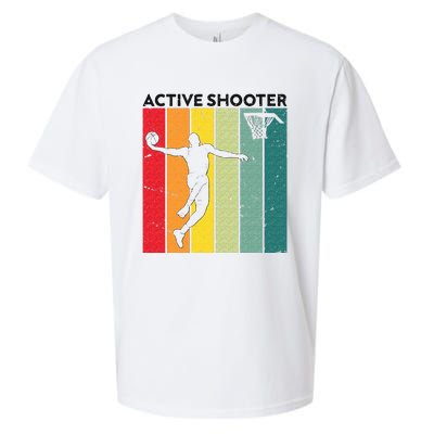 Active Shooter Basketball Player Retro Vintage Sunset Style Sueded Cloud Jersey T-Shirt