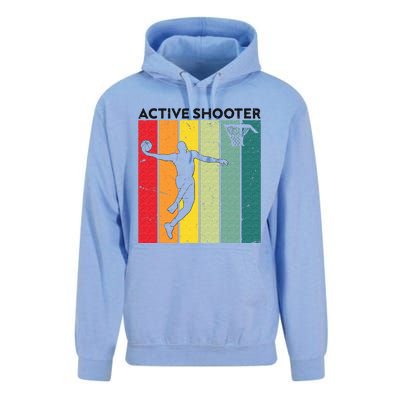 Active Shooter Basketball Player Retro Vintage Sunset Style Unisex Surf Hoodie