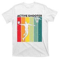 Active Shooter Basketball Player Retro Vintage Sunset Style T-Shirt