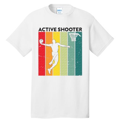 Active Shooter Basketball Player Retro Vintage Sunset Style Tall T-Shirt