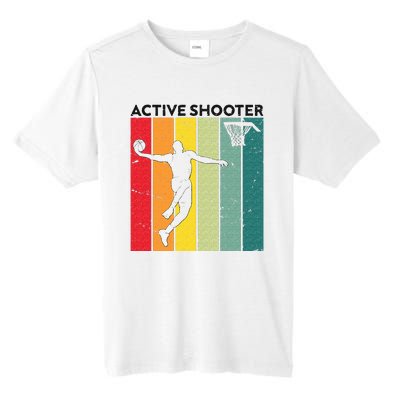 Active Shooter Basketball Player Retro Vintage Sunset Style Tall Fusion ChromaSoft Performance T-Shirt