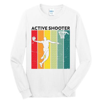 Active Shooter Basketball Player Retro Vintage Sunset Style Tall Long Sleeve T-Shirt