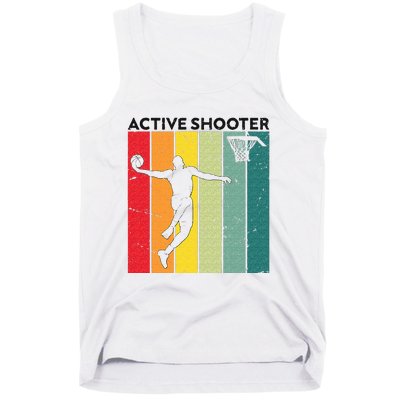 Active Shooter Basketball Player Retro Vintage Sunset Style Tank Top