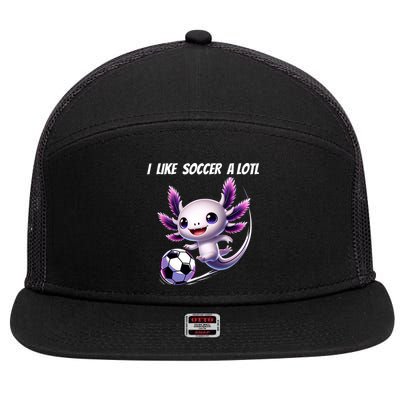 Axolotl Soccer Birthday Soccer Player 7 Panel Mesh Trucker Snapback Hat