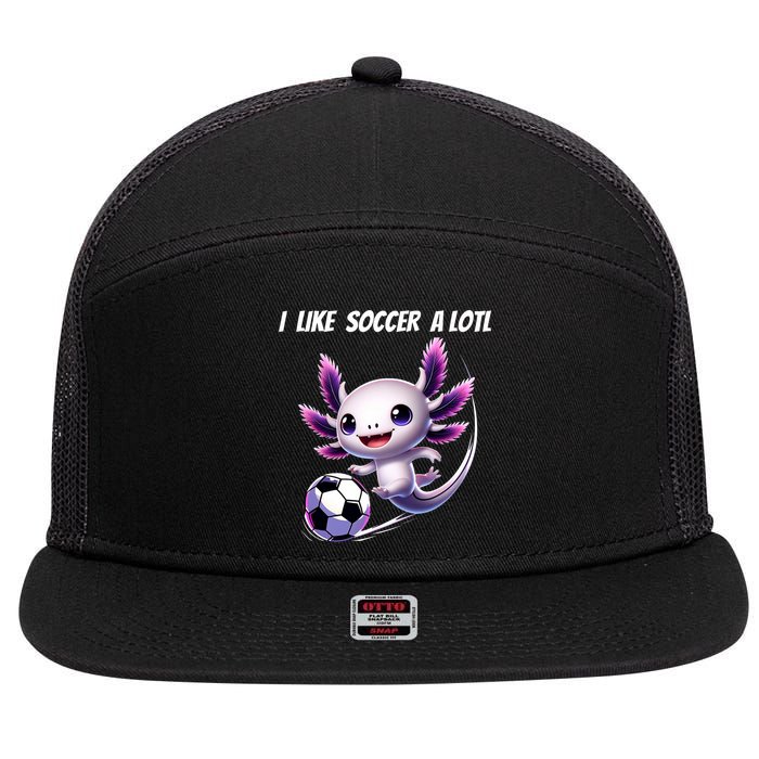 Axolotl Soccer Birthday Soccer Player 7 Panel Mesh Trucker Snapback Hat